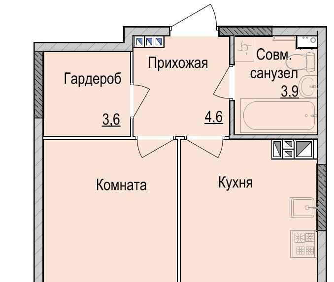 квартира г Ижевск р-н Индустриальный Культбаза ЖК «Утро на Репина» 1 жилрайон, 2-й мкр фото 1