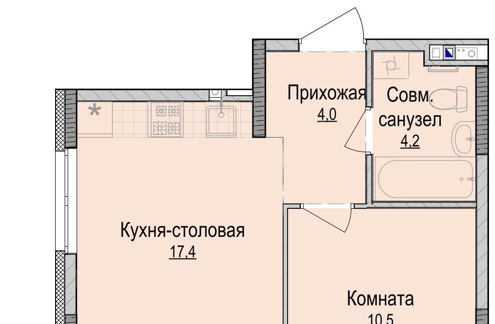 квартира г Ижевск р-н Устиновский Аэропорт ЖК «Хорошо» жилрайон фото 1