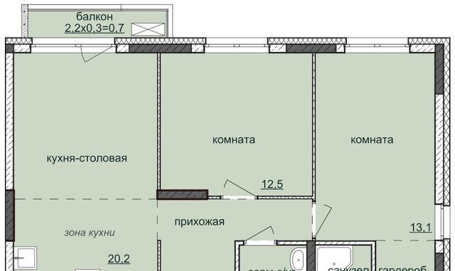 квартира г Ижевск р-н Индустриальный ЖК «Ежевика» 6 фото