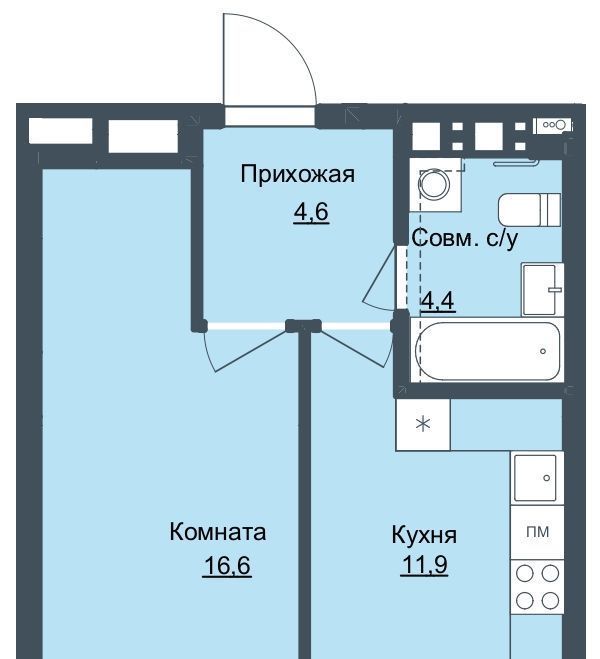 квартира г Ижевск р-н Октябрьский Северо-Западный ЖК «Истории» 1 жилрайон, 4-й мкр фото 1