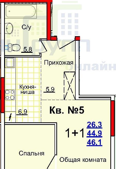 квартира г Тула р-н Центральный ул Академика Насоновой 1в фото 1