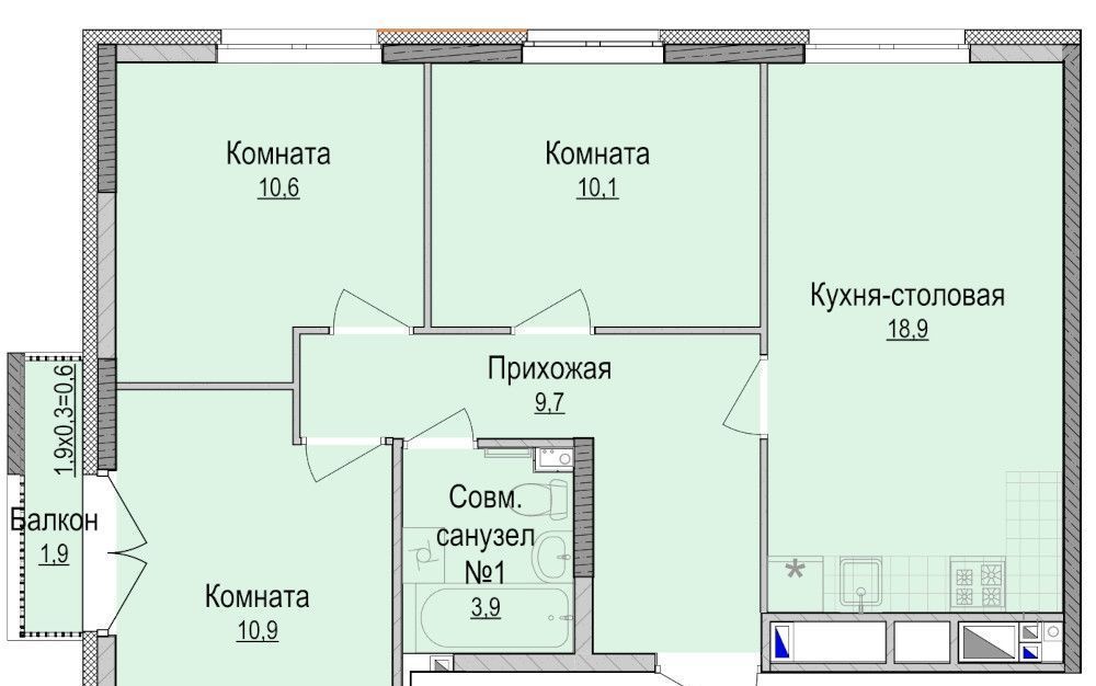 квартира г Ижевск р-н Устиновский Аэропорт ЖК «Хорошо» жилрайон фото 1