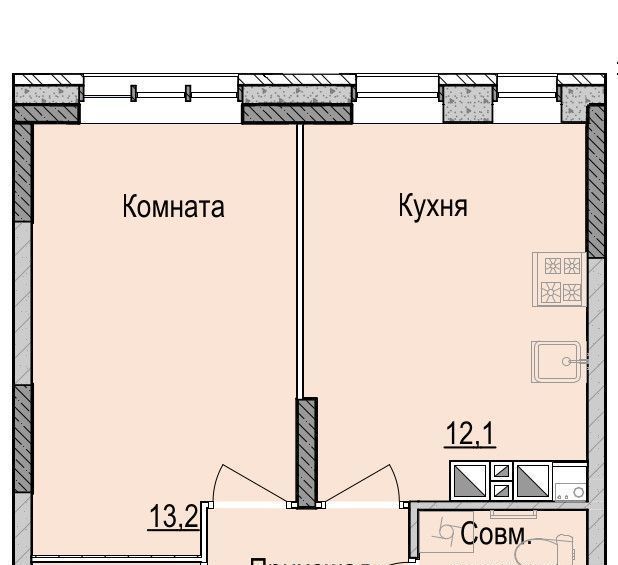 квартира г Ижевск р-н Индустриальный Культбаза ЖК «Утро на Репина» 1 жилрайон, 2-й мкр фото 1