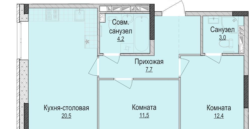 квартира г Ижевск р-н Индустриальный Культбаза ЖК «Утро на Репина» жилрайон, 2-й мкр фото 1