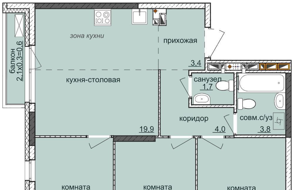 квартира г Ижевск р-н Индустриальный ЖК «Ежевика» 7 фото 1