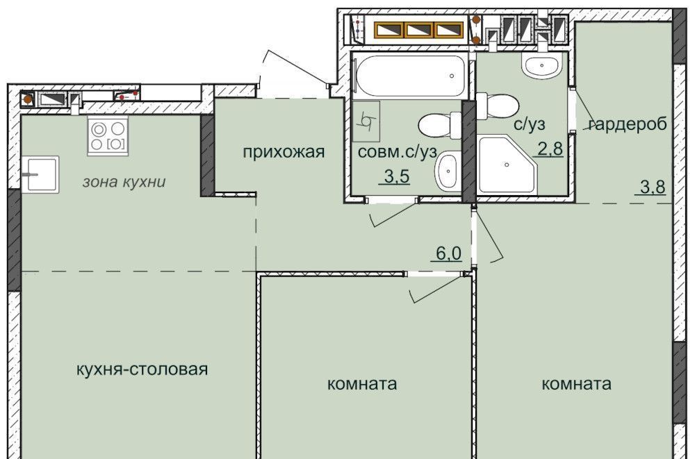 квартира г Ижевск р-н Индустриальный Культбаза ЖК «Ежевика» 7 жилрайон, 8-й мкр фото 1