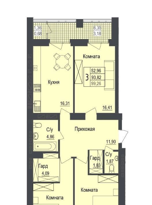 квартира г Ростов-на-Дону р-н Ворошиловский пер Измаильский 39а фото 1