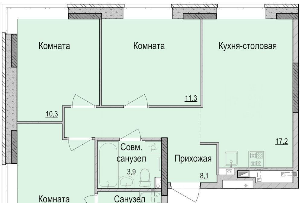 квартира г Ижевск р-н Первомайский ЖК Умные Кварталы А14 фото 1