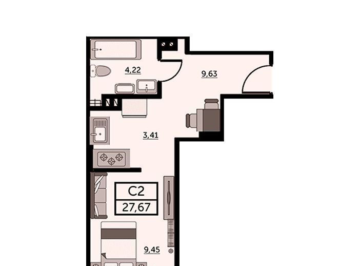 квартира г Ростов-на-Дону р-н Кировский ул Красноармейская 157в/83с 3 фото 1