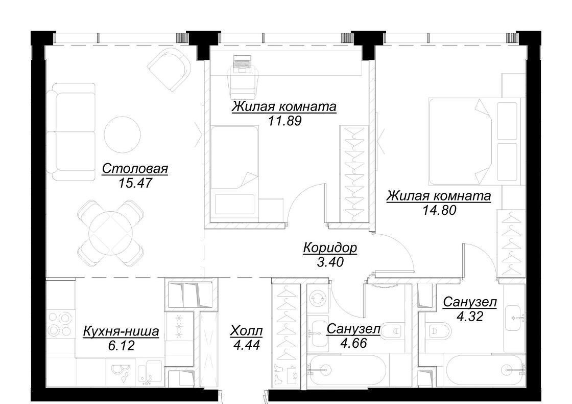 квартира г Москва метро Марьина Роща ул 4-я Марьиной Рощи 12/1 фото 2