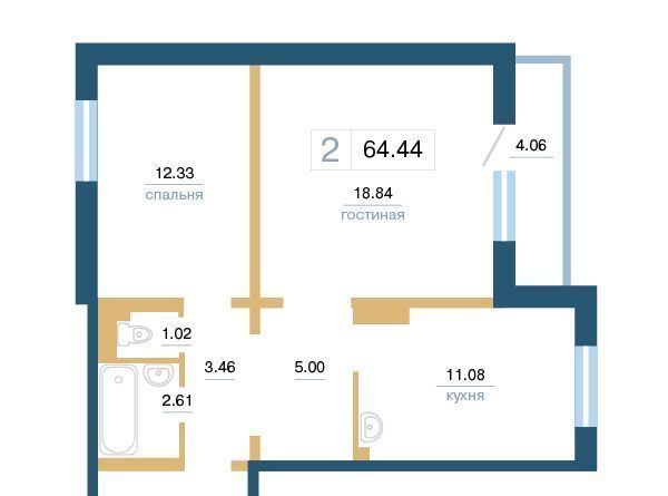 квартира г Красноярск р-н Советский ул Светлова 44 фото 1