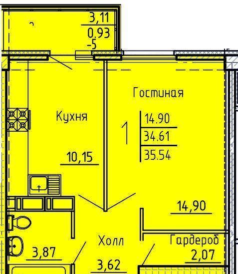 квартира г Пенза р-н Октябрьский мкр 6-й 11 фото 5