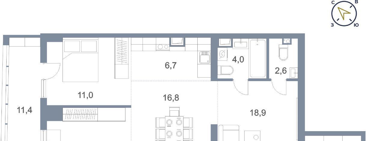 квартира г Сургут тракт Югорский 43 27А фото 3