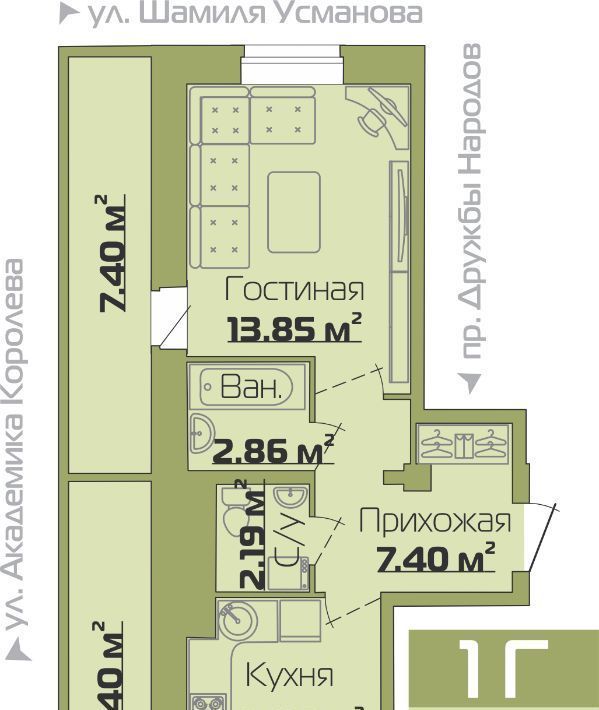 квартира г Набережные Челны р-н Центральный 10-й комплекс фото 1