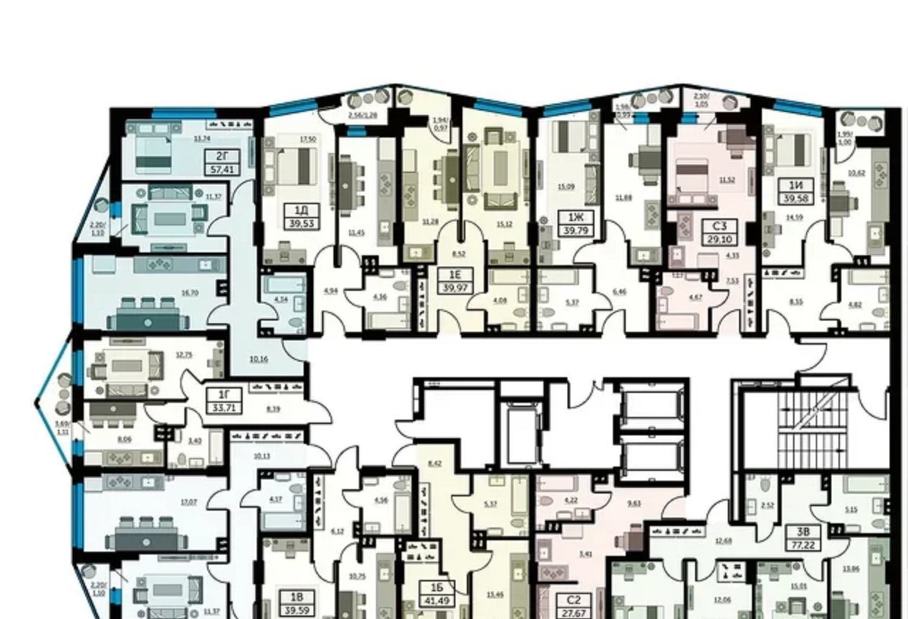 квартира г Ростов-на-Дону р-н Кировский ул Красноармейская 157в/83с 3 фото 2