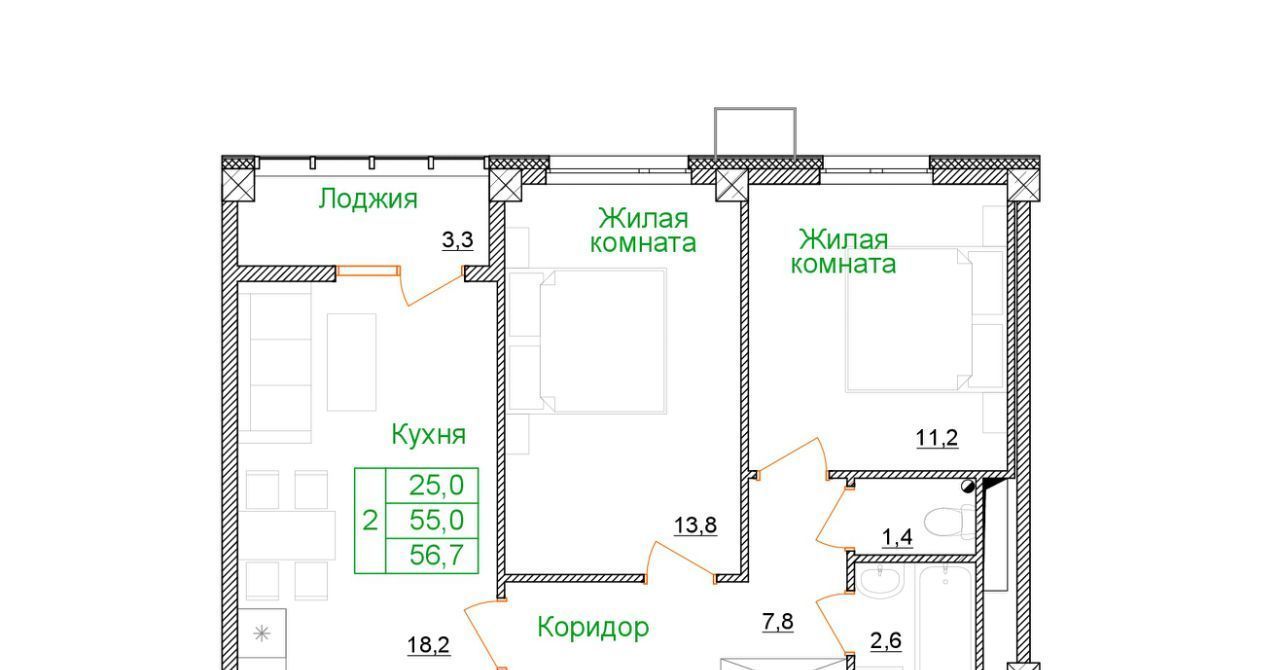 квартира г Старый Оскол микрорайон Космос ЖК Космос фото 1