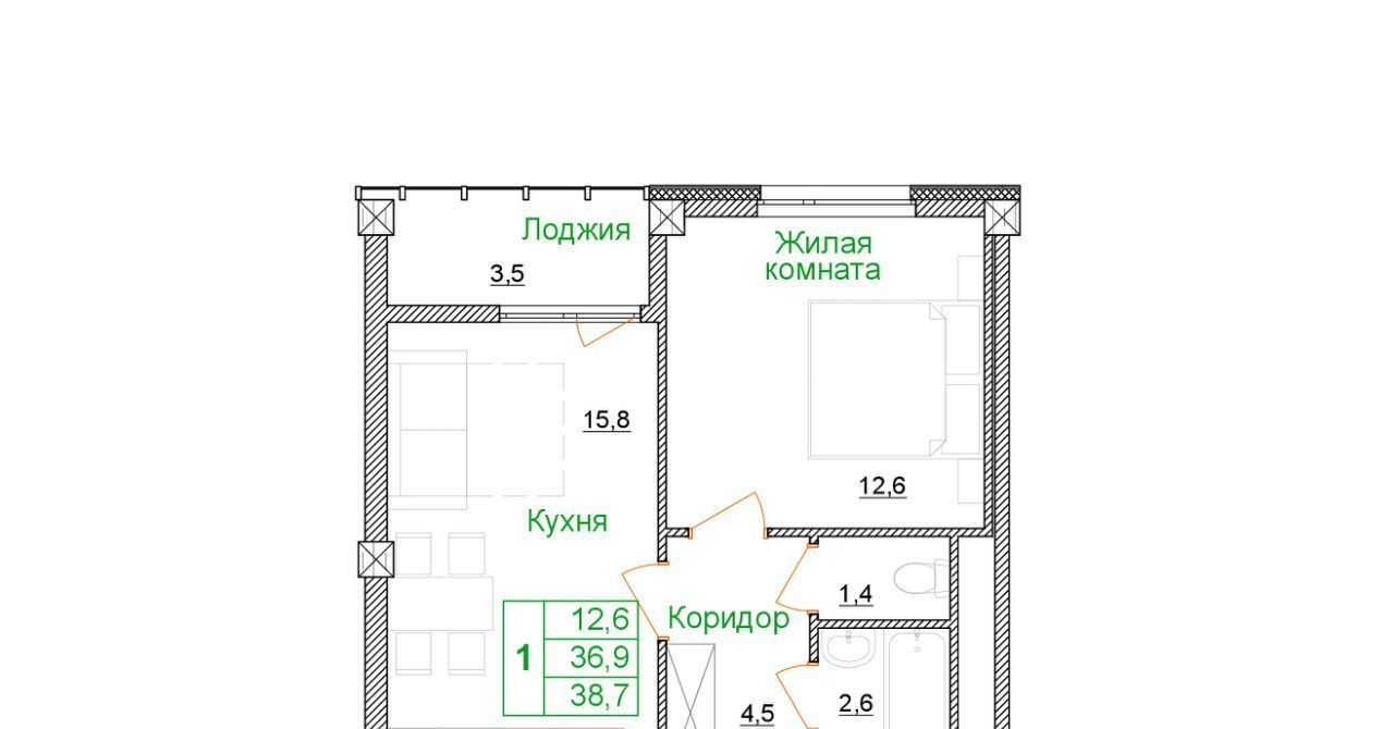 квартира г Старый Оскол микрорайон Космос ЖК Космос фото 1