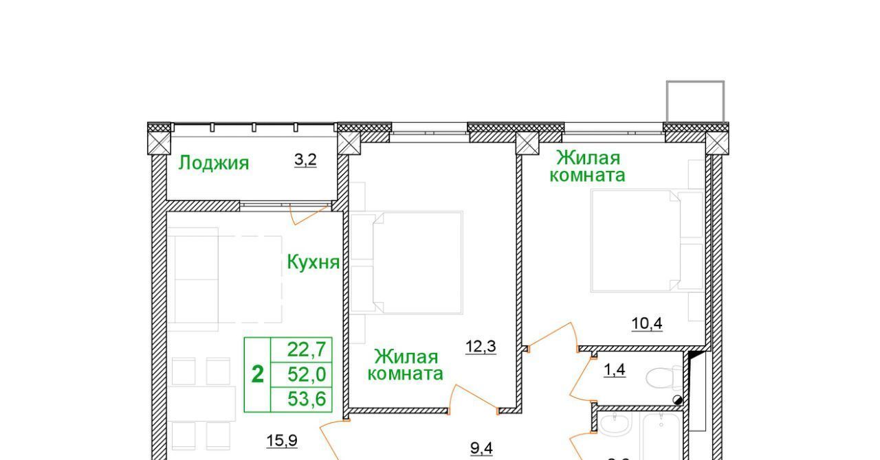 квартира г Старый Оскол микрорайон Космос ЖК Космос фото 1