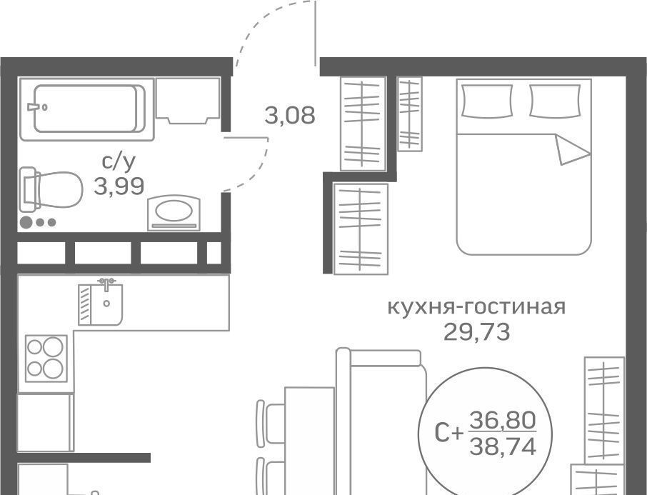 квартира р-н Тюменский д Патрушева ул Петра Ершова 10 фото 1