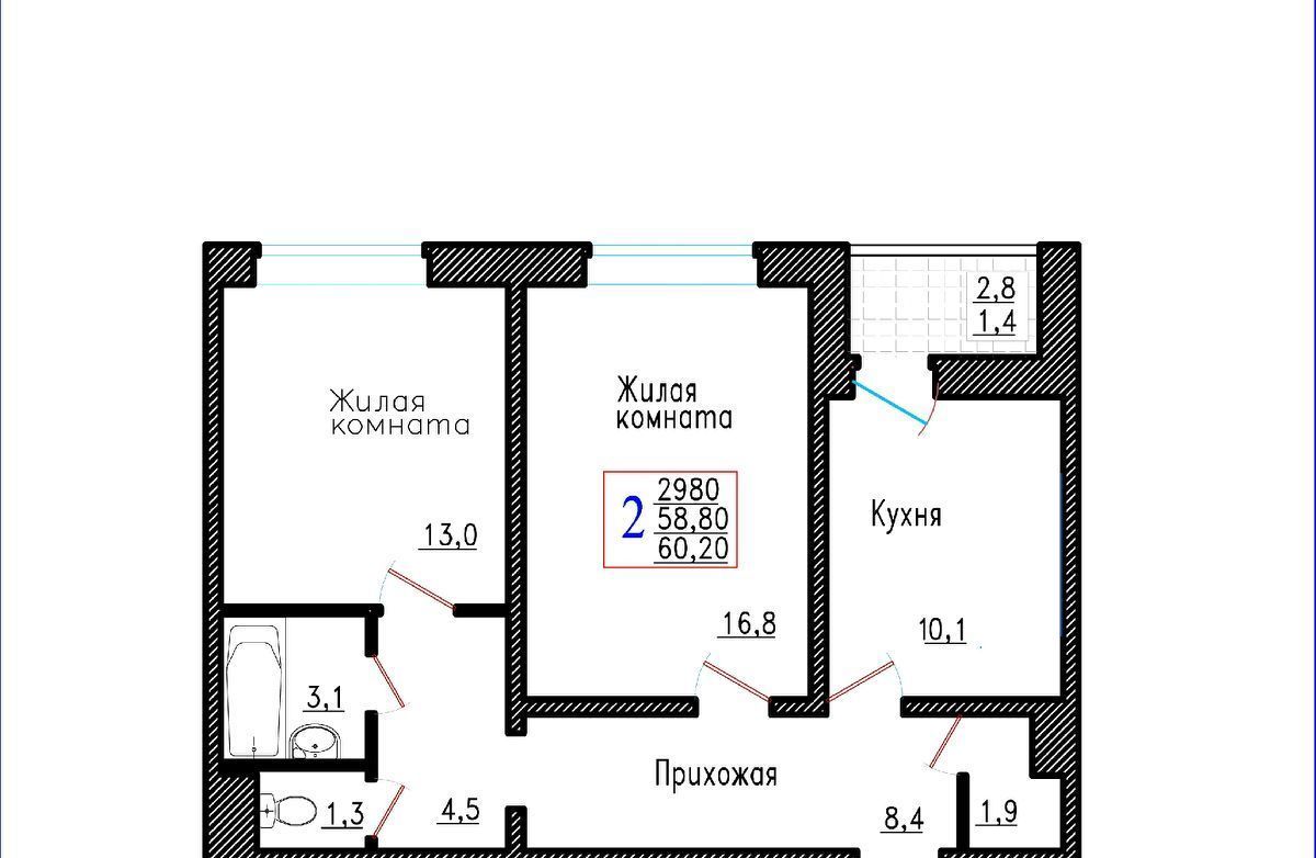 квартира г Воронеж р-н Советский ул Острогожская 166/4 фото 1