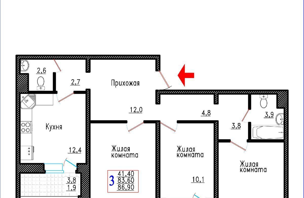 квартира г Воронеж р-н Советский ул Острогожская 166/3 фото 1