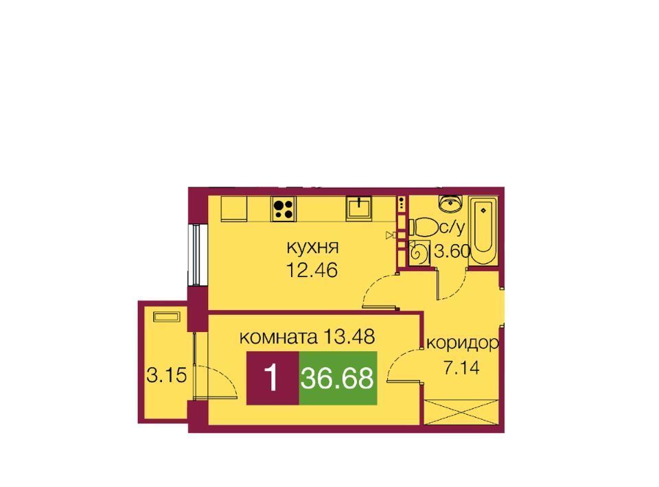 квартира г Тюмень р-н Центральный ул 2-я Луговая 24к/2 фото 1