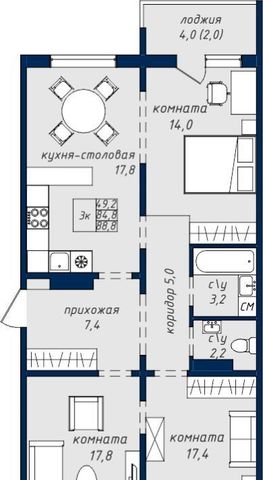 квартира г Барнаул р-н Индустриальный тракт Павловский 307к/5 фото