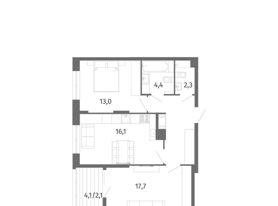 квартира г Калининград р-н Центральный ул Маршала Борзова 107 фото 3