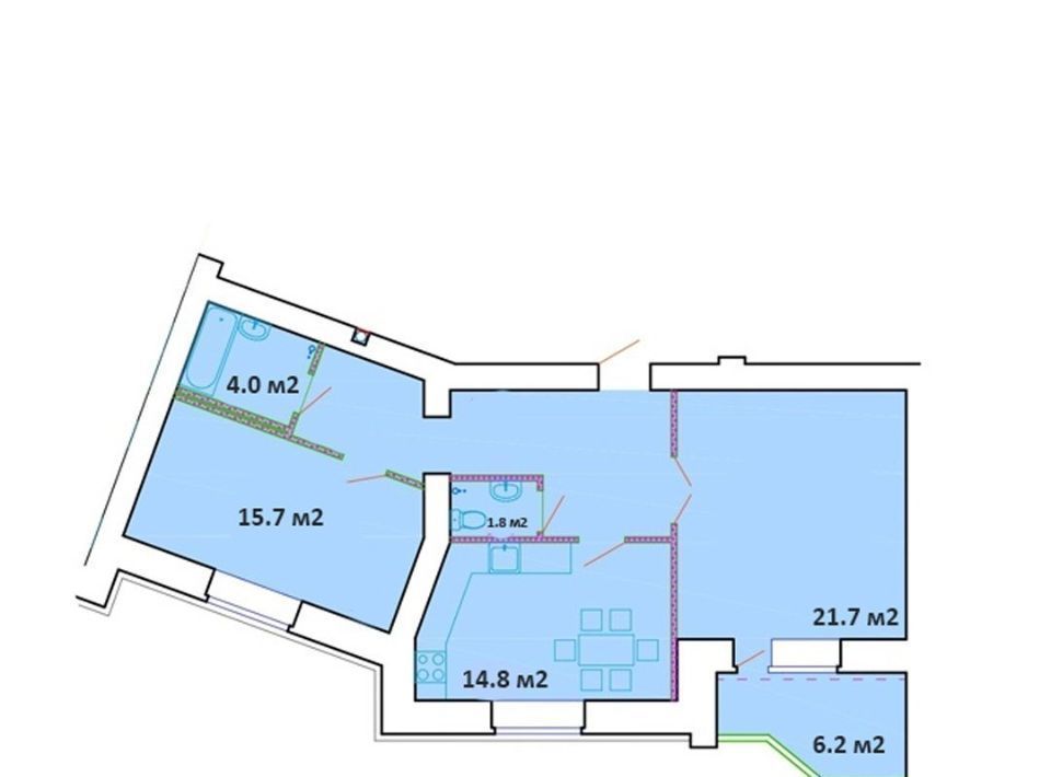 квартира г Кострома ул Евгения Ермакова 1к/2 фото 1