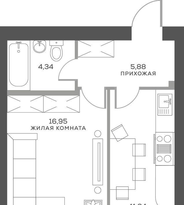 квартира г Красноярск р-н Свердловский Южный берег 21 фото 1