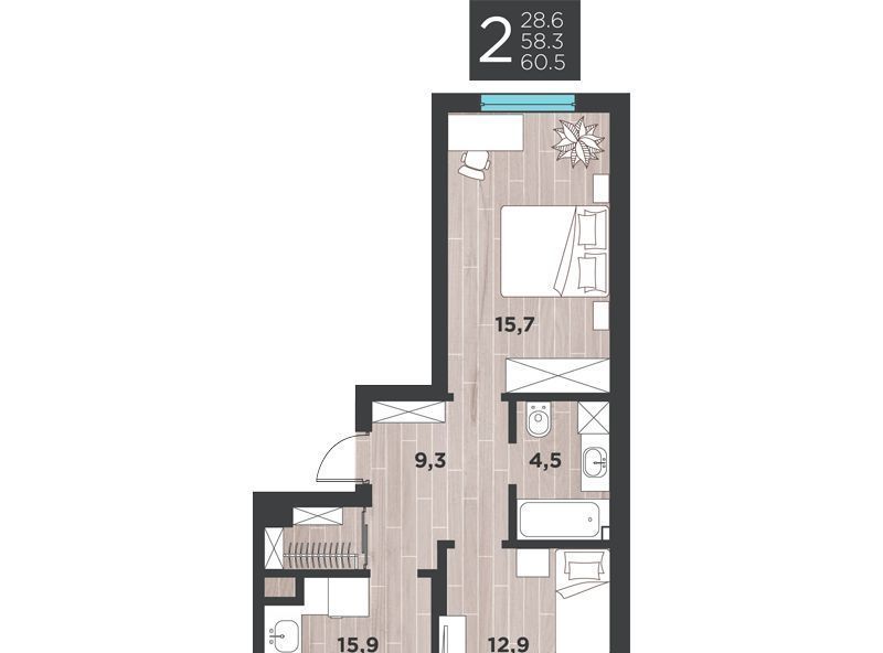 квартира г Калининград р-н Ленинградский ул Большая Окружная 3-я 243 фото 1