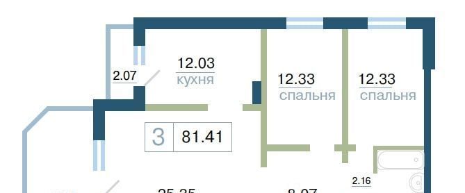 квартира г Красноярск р-н Октябрьский ЖК «Плодово-ягодный» фото 1