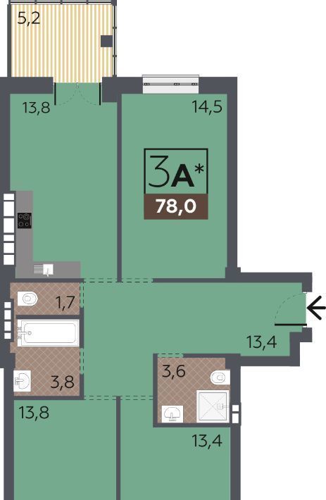 квартира г Волгоград р-н Кировский ул 64-й Армии 48/1 фото 1