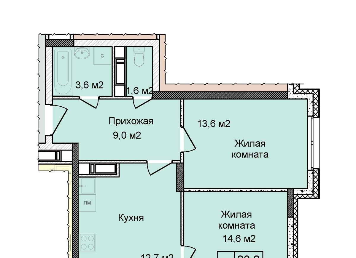 квартира г Нижний Новгород Горьковская ЖК «Цветы 2» 1 фото 1