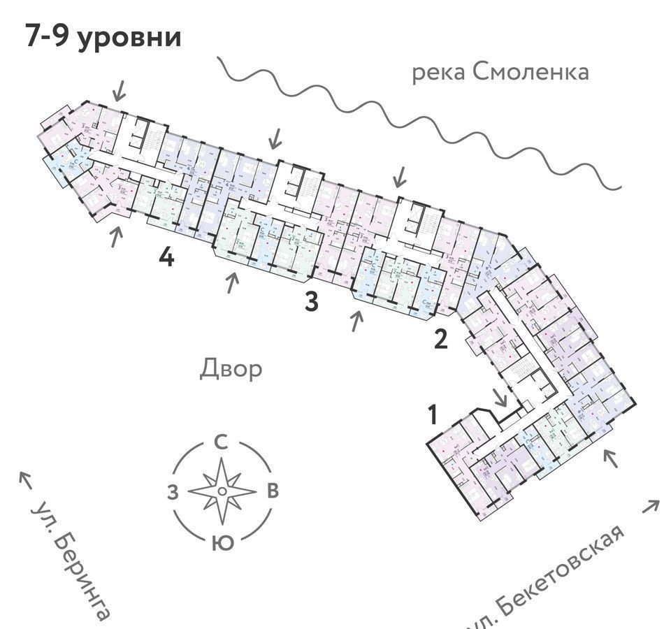 квартира г Санкт-Петербург метро Приморская ул Беринга 27 фото 2