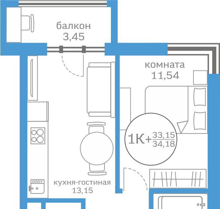 квартира г Тюмень р-н Калининский ул Краснооктябрьская 16 фото 1