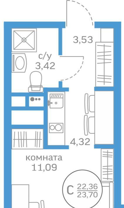 квартира г Тюмень р-н Калининский ул Краснооктябрьская 16 фото 1