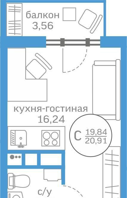 квартира г Тюмень р-н Калининский ул Краснооктябрьская 16 фото 1