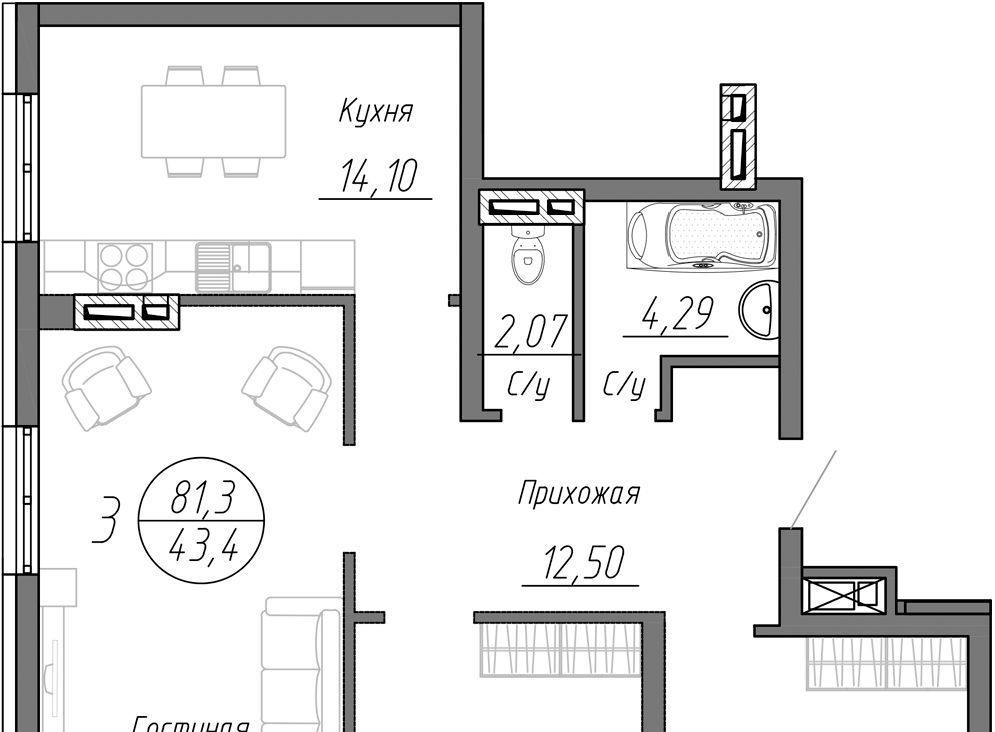 квартира г Барнаул р-н Центральный пр-кт Красноармейский 61б фото 1