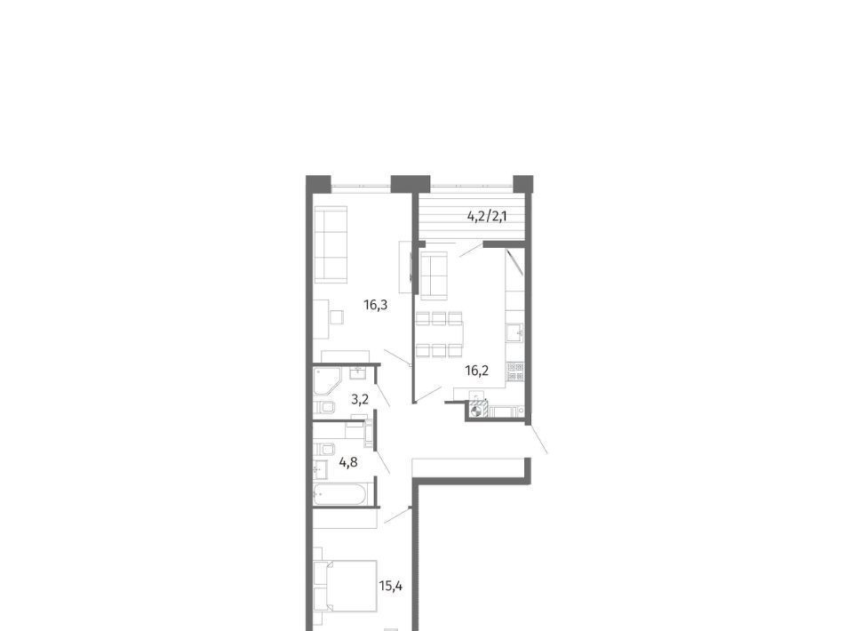 квартира г Калининград р-н Центральный ул Маршала Борзова 107 фото 3