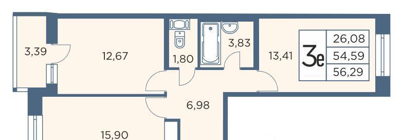 квартира г Санкт-Петербург метро Лесная пр-кт Большой Сампсониевский 70к/2 фото 1