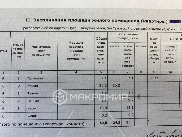 квартира г Орел р-н Заводской ул 5-й Орловской стрелковой дивизии 2 фото 3