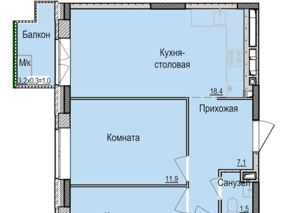 квартира г Ижевск р-н Индустриальный Карлутский ЖК «Скандинавия» 7 жилрайон, 3-й мкр фото 1