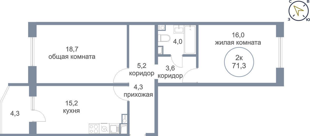 квартира городской округ Солнечногорск д Голубое б-р Парковый 2 корп. 1, Андреевка фото 1