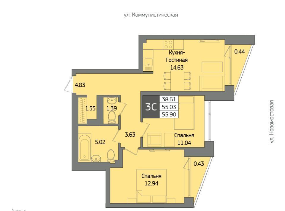 квартира г Уфа р-н Кировский ул Коммунистическая 98/1 фото 1