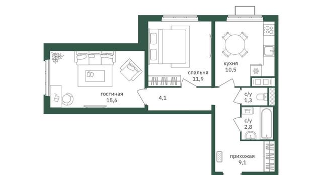 квартира г Москва метро Лесопарковая ш Варшавское 170е корп. 7 фото