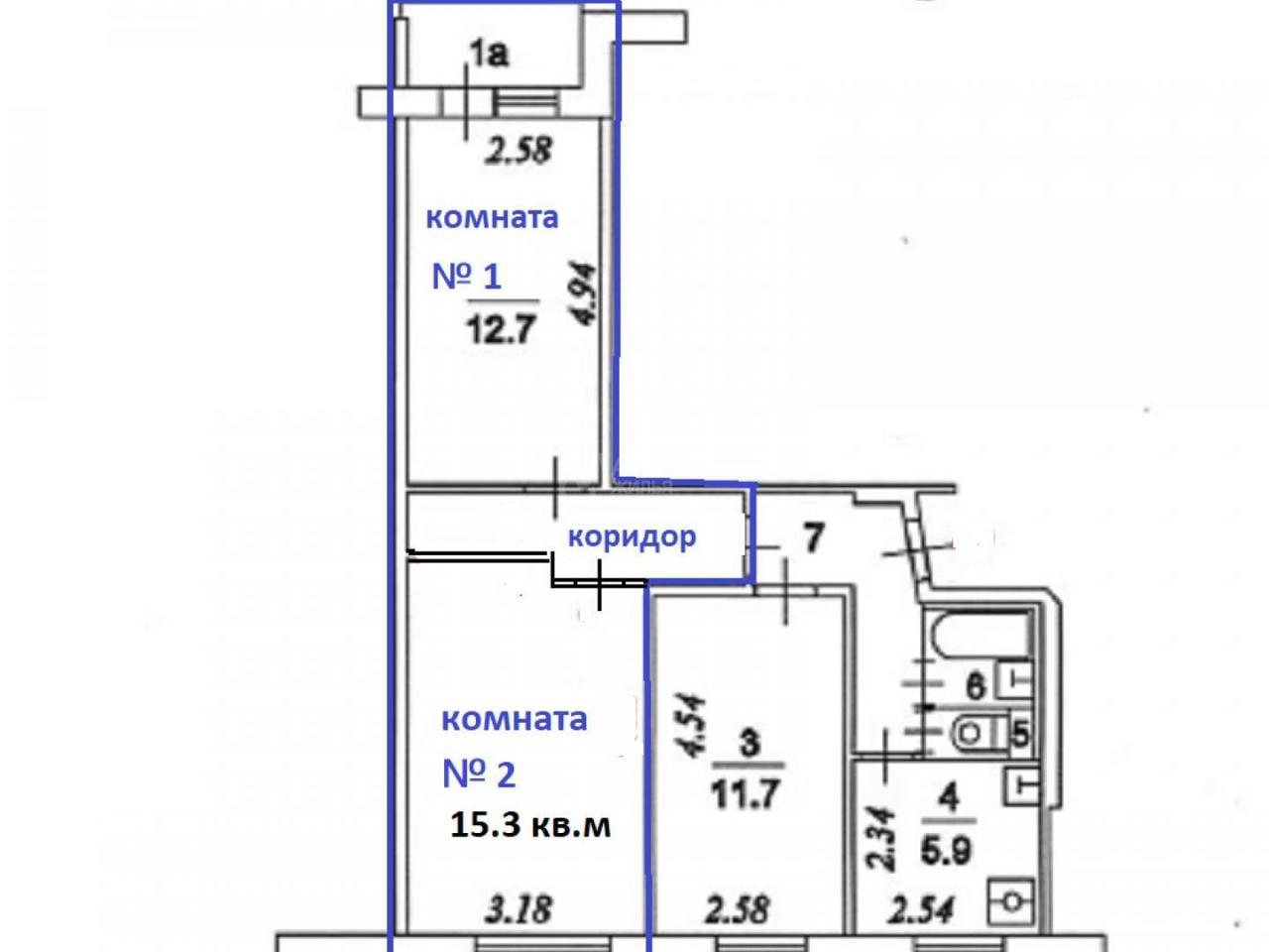 комната г Москва метро Кузьминки ул Окская 22/2 фото 1