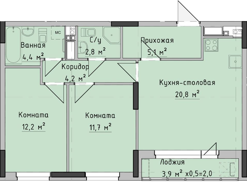 квартира г Ижевск р-н Октябрьский ул Холмогорова 89 фото 1