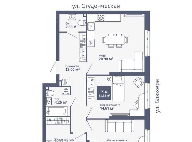 квартира г Екатеринбург Уральская ул Раевского 18/4 фото 1