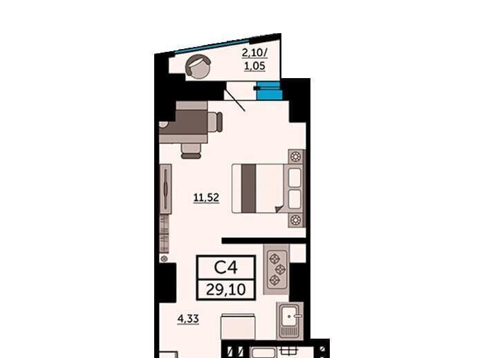 квартира г Ростов-на-Дону р-н Кировский ул Красноармейская 157в/83с 1 фото 1